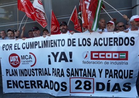Imagen de la salida de los sindicalistas de Santanan encerrados durante 28 días en Empleo